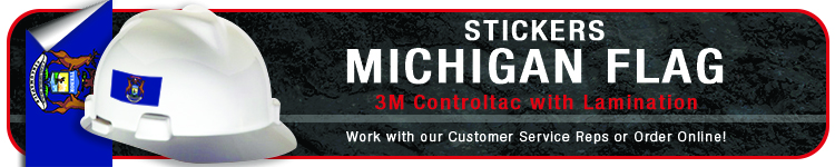 Michigan State Flag Stickers | CustomHardHats.com
